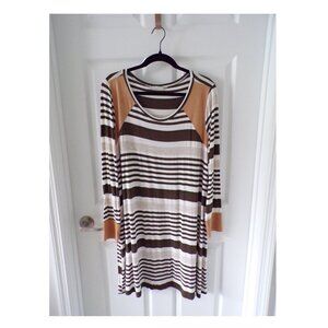 Veveret Striped Long Sleeve Dress Size Large